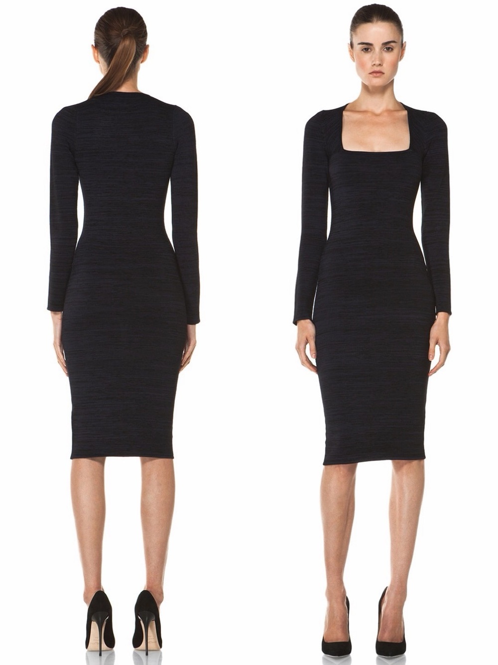 A.L.C. Ree Sweater Bodycon Wool Blend Knit Dress Navy Medium